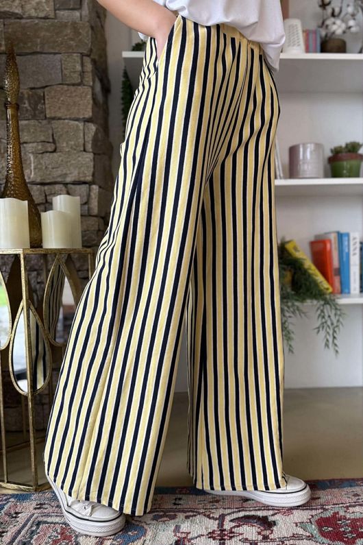 Marlowe Stripe Wide Leg Lounge Trouser Lemonade